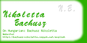 nikoletta bachusz business card